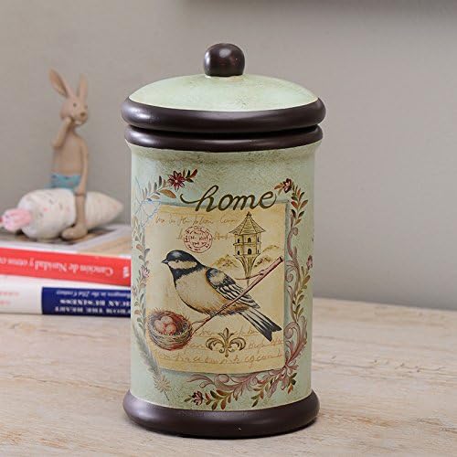qwer American ceramic storage container is in the living room kitchen hand-painted admit tank continental stylish home decorations , watch flower storage container.