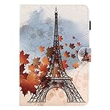 BONROY Samsung Galaxy Tab A 8.0 2015 T350 T355 Magnetic Cover, Pattern Thin Slim PU Leather Stand Credit Card Slots Holder Tablet Cases - Paris Tower