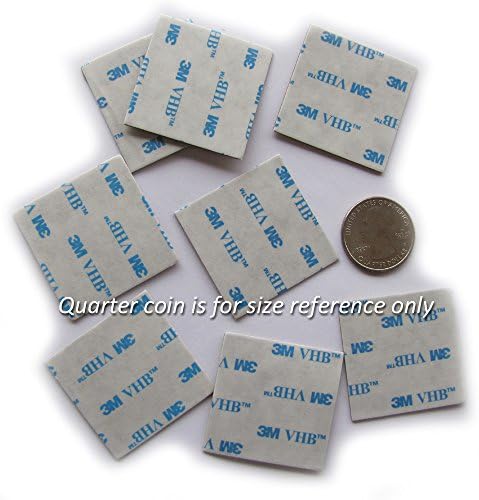 8 of VHB 3M Adhesive 1.5 x 1.5 inch Double-sided Foam Tape Dots High Bond Conformable Acrylic Glue Replacement Kit Square Plus Alcohol Pad
