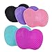 INHDBOX Silicone Makeup Brush Cleaning Mat Scrubbing Pad With 7 Separate Sucker Solid Adsorption(Random color)
