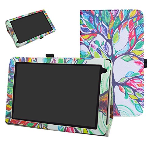 Archos 101b Oxygen hülle,Mama Mouth Folding Ständer Hülle Case mit Standfunktion für 10.1" Archos 101b Oxygen Android 6.0 Tablet PC,Love Tree