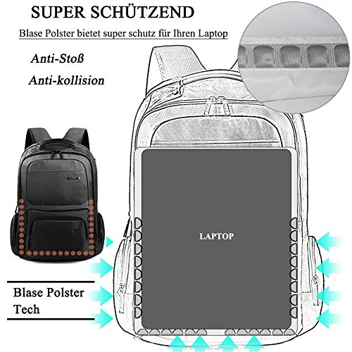 Laptop Rucksack 17 3 Zoll  DTBG Nylon ger  umig Anti-Tr  ne Daypack Reiserucksack Business Rucks  ke College Studenten Schultertasche Schultasche pass