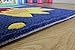 Boy's Blue Soft Outer Space Rocket Ship Kid's Area Rug 70 x 100cm
