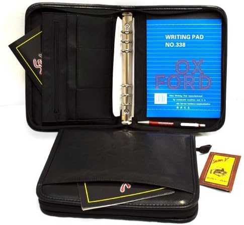 Sevenk 9978 (Filofax Standard) A-5 Size Zipped Binder with 6 Rings in PU-Leather Material Black