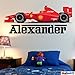 Personalised Formula One Racing Car Wall Sticker Decal - Full Colour Boys Bedroom Nursery (Extra Large - 137cm Wide)