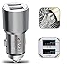 Price comparison product image 2Ticks Grey Twin USB 2-Ports SUV Car Charger Adapter & Break Glass Safety Full Aluminium Hammer HTC U11 Plus , HTC U11 Life