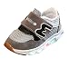 Produktbild Kinder Sandalen,Sannysis Kleinkind Kinder Mädchen Jungen Mesh Brief LED Leuchten Turnschuhe Sportschuhe Luminous Outdoor Wildledersohle Laufschuhe mit Klettverschluss 22-30 (24, Grau)