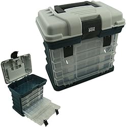 Estuche de 4 ajustable con compartimento de almacenaje, caja para aparejos de pesca, caja Lunar