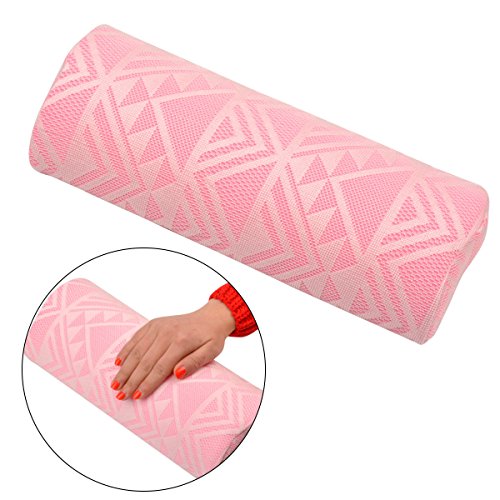 CkeyiN® Soft Sponge Nail Art Hand Pillow Cushion Rest Pillow Nail Art Design Manicure Care Treatment Salon Tool (Pink Geometric)