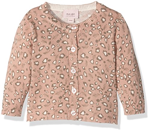Noa Noa miniature Baby Girls 0-24m Basic Cotton Melange Pri Cardigan, Pink (Misty Rose), 0-3 Months (Manufacturer Size:0M)
