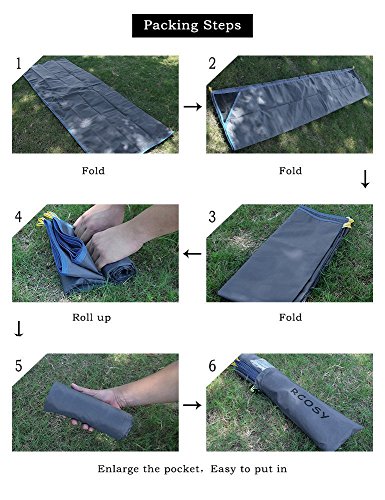 Rcosy Wasserdichte Nylon Taschendecke mit Karabiner, 79 x 59-Zoll - 8