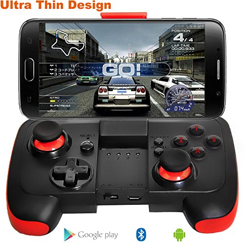 Android Controller UltradÃ¼nn Bluetooth Gamepad mit Halterung fÃ¼r Android / Tablet / TV-Box / VR-GerÃ¤te / Emulatoren - Schwarz Rot