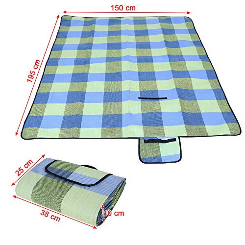 Songmics® 195 x 150 cm Wasserdichte Picknickdecke Campingdecke Stranddecke Mit Tragegriff GCM50C - 3