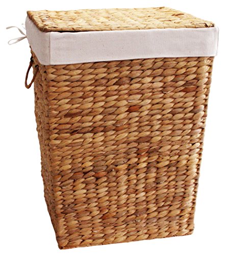 KMH®, 2er Set Wäschekörbe aus Wasserhyazinthe – Farbe: natur (#204023) - 2