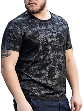 PFSYR Men's T-Shirt Summer Short Sleeves Youth Tops Polo Shirts Patterns Clothes European and American Fashion,Black-M
