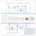 SwaddleDesigns X-Large Cotton Muslin Swaddle Blankets, Ships Ahoy!, Pastel Blue, Set of 4