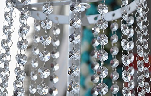 10M Türvorhang Kristall Girland Crystal Clear Acrylic Bead Garland hängende Partei Dekor Hochzeit DIY Dekor Anhänger Perlenvorhang ( Klar Octagonal Perlen ) - 2