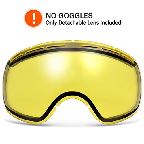 ZIONOR Lagopus X10 Unisex Frame/Frameless Snowboard Ski Goggles with Dual Layer Lens 100% UV400 Protection Anti-fog with Fix-point Anti-slip Strap
