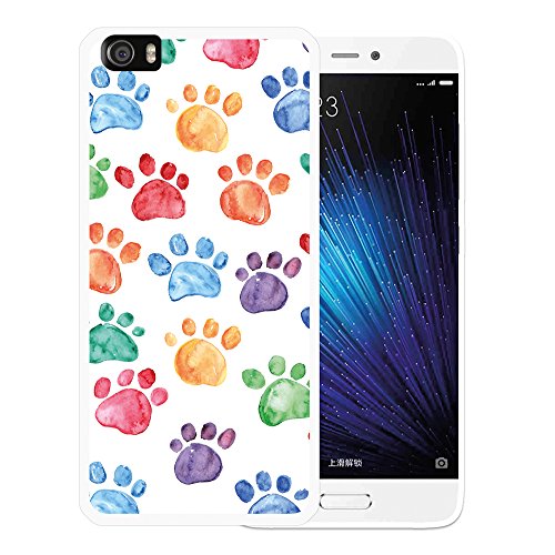 Funda Xiaomi Mi5  WoowCase   Xiaomi Mi5   Funda Silicona Gel Flexible Huellas Perro  Carcasa Case TPU Silicona - Transparente
