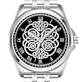 Personalisierte Herrenuhr Mode wasserdicht Uhr Armbanduhr Diamant 286.Keltischer Knoten und r?mische Ziffern