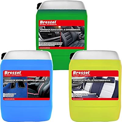 Brestol 7526 Kit de Nettoyage pour aérosol avec 1 nettoyant Alcantara 5 l + 1 nettoyant 5 l en Plastique & nettoyant pour sols nettoyants