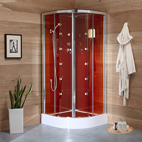 CABINE DE DOUCHE HYDROMASSAGE 80X80 SEMI-CIRCULAIRE COSMO