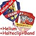 Produktbild Folienballon Set * PAW PATROL + HELIUM FÜLLUNG + HALTE CLIP + BAND * für Kindergeburtstag oder Motto-Party // SUPERSHAPE // Folien Ballon Helium Deko Ballongas Motto Hund Fernsehen TV Chase Marshall