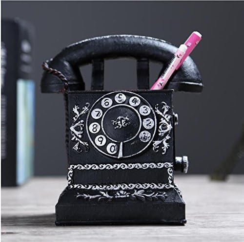 GyAfam Retro resin phone pen holder, decorated with living room, office, two-color resin 12*12*18cm, home ornaments Ashtray, Silver
