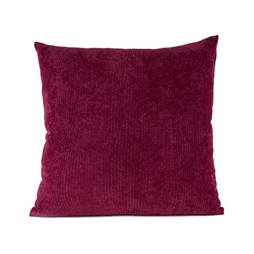 Baibu Einfach Dekorativ Sofa Kissenbezug Kissenhülle mit verdecktem Reißverschluss aus Kord in 10 modernen Farben und 6 Größen 60x60cm Burgundrot