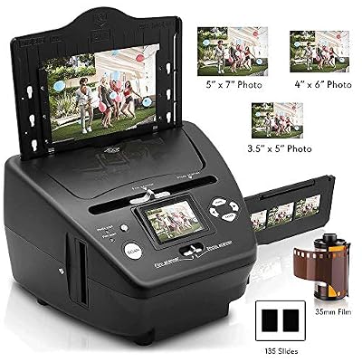 GXWLWXUP Digital 3-in-1 Scanner Photo, Diapositives et de Films Scanner - Convertir 35mm Film Négatifs et Diapositives - HD 5.1 MP - Écran LCD numérique, Facile à Utiliser