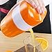 Produktbild TAMUME 600ml Saft- & Zitruspressen Manueller Zitruspresse mit Becher, Deckel und Filter, Orange Presse für Frischen Fruchtsaftbecher - Kein Splatter, Kein Chaos (Orange)