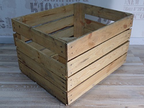 Massive alte gebrauchte Obstkiste - Weinkiste - hellere Ausführung