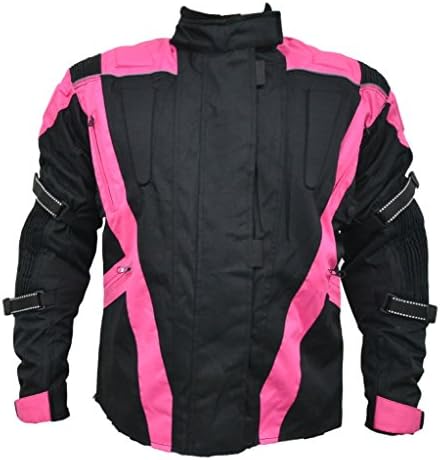 New Womens Black & Pink Turin Waterproof & Armoured Motorbike Jacket UK 10 to UK 26