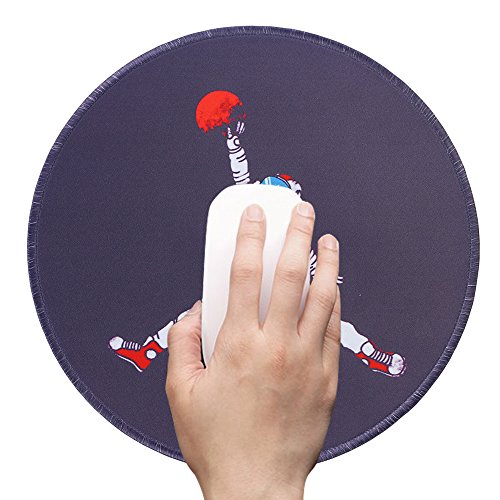 Gaming Mauspad(250 x 250 x 3 mm) ,Lizimandu Silent Designer Runde Round Mousemat /Standard Size mit Anti-Rutsch-Leder-Runde Double Sided Durchmesser 25 cm für alle gängigen Mouse-Typen(Weltraum Dunk/Space Dunk) - 2