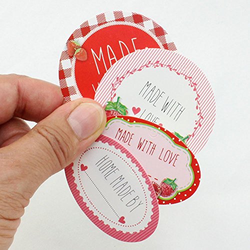 COM-FOUR 60x Etiketten für Gläser und Flaschen, in verschiedenen Designs, Band zum Befestigen - 3