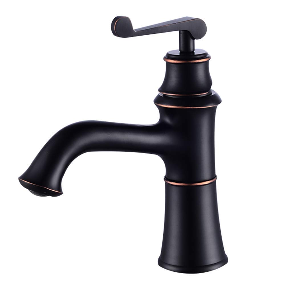 Retro Negro Mezclador de lavabo Sola palanca Grifo de baño Lavabo