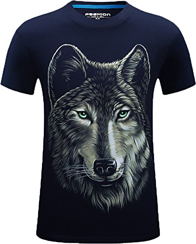 CoolGo - Camiseta de Manga Corta - para niño Azul Axoxv 02 XXXX-Large