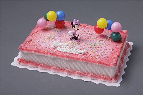 Cake Company hochwertige Torten-Figur "Minnie Mouse" von Bullyland mit Happy Birthday Schriftzug | Plastik-Figur mit 2 Ballontrauben & essbaren Zucker-Konfetti für Torten-Deko | ideal für Motiv-Torten