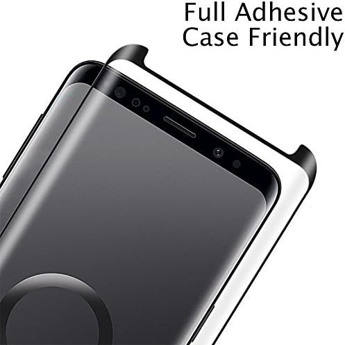 Fuleadture Galaxy S9 Plus Screen Protector, [Case Friendly] 9H Anti-Scratch Tempered Glass Screen Protector [Full Glue] 3D Curved HD Crystal Clear Film Bubble-Free for Samsung Galaxy S9 Plus S9+