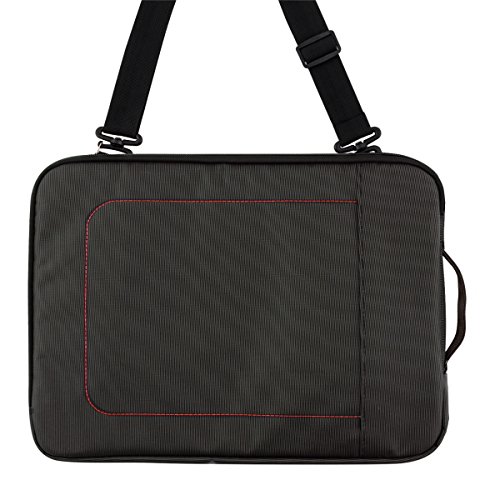 kwmobile Umhängetasche für 15″ 15,6″ Laptop / Ultrabook – Laptoptasche aus Nylon mit Reißverschluss und Tragegurt in Dunkelgrau – z.B. geeignet für Apple, Samsung - 5
