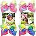 Produktbild Extra große Haarschleifen (18 cm) in Regenbogenfarben mit Glitzer und Strass, Krokodilklemme, für Mädchen, Kleinkind, Teenager, Frauen, 4 Stück