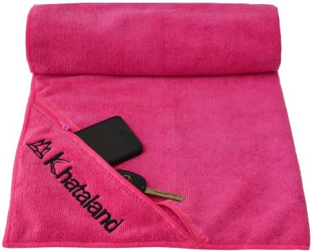 KhatalandEquanimity Sports/Fitness/Gym Towel with Zipper Pocket