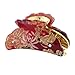 Plastic Lady Rhinestone Decoration Bath Hair Clip Claw Ornament Red