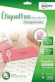 Lectura limpia y no huele Avery J8560CL Transparente Etiqueta para impresora autoadhesiva etiqueta de impresora - Etiquetas de impresora (Transparente, Etiqueta para impresora autoadhesiva, A4, Poliéster, Inyección de tinta, Permanente)
