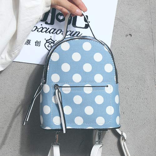 Preisvergleich Produktbild Paket Kleines Doppelzimmer Schultertasche weiblichen Sommer Stempel dot geklopft, Stilvolle und vielseitige Multifunktionsdrucker Mini Rucksack 30 * 20 * 8 cm, blau