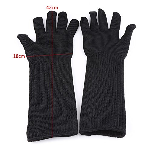 Edelstahl Wire Mesh Handschuhe Mit Langen Manschetten Hand Handgelenk Unterarm Protector Cut Resistant Ärmel Sicherheit Arbeitshandschuhe - 6