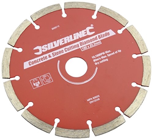 Silverline 868619 Stein- und Beton-Diamanttrennscheibe 150 x 22,23 mm, segmentiert