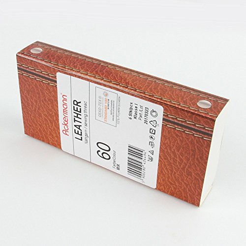 ACKERMANN® Leather Nähgarnset Farben Mix Stärke 60, 6x 120m, Garn für Leder, Markengarn - 5