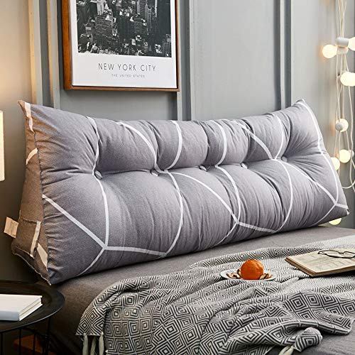 Preisvergleich Produktbild HGDR Triangular Wedge Bedside Cushions Bett-Rückenkissen Großes Kopfteil Rückenstützkissen Lesekissen für die Lendenwirbelsäule mit abnehmbarem Baumwollbezug,B-100 * 20 * 50 cm