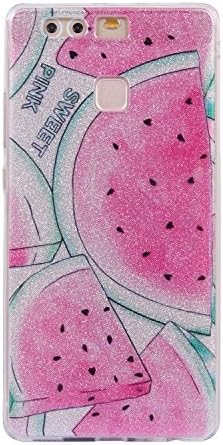 HeBan Luxury Bling Bling Glitter Sparkle Designer Case Shockproof Shining Fashion Style Back Cover for HUAWEI P9 - Fruit Watermelon